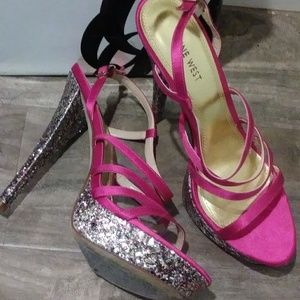 Candy Pink Glitter Heels
